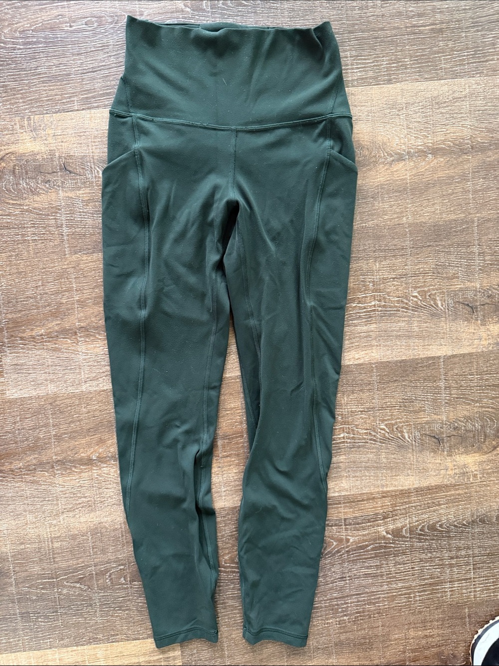 lululemon athletica Dark Green High-Waist Leggings with Side Pockets